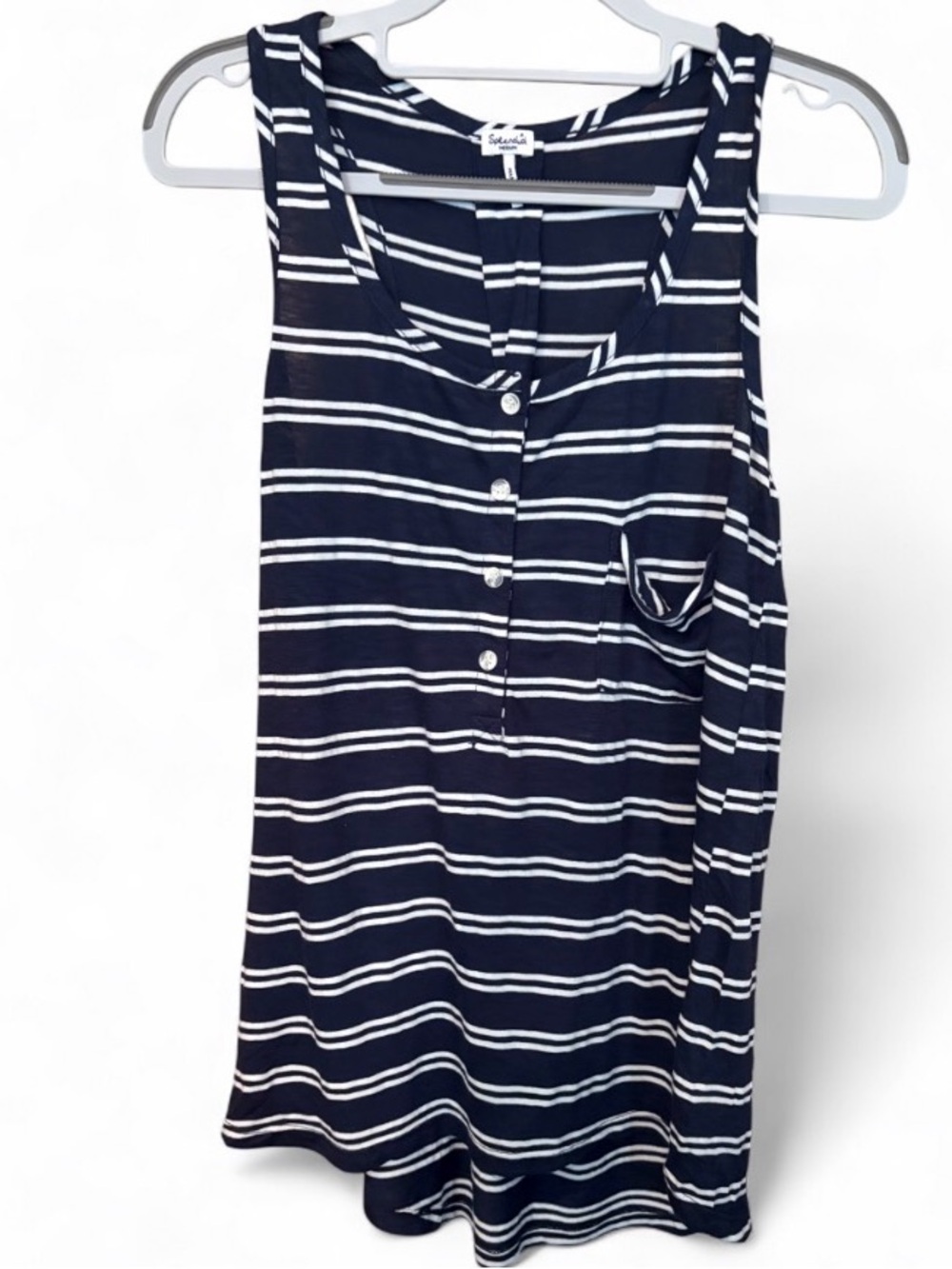 Splendid Navy Blue and White Striped Tank Top Women’s Size Medium
